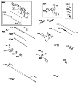 Controls Group Diagram and Parts List for 296442-0012-H5 200000 - 399999 Briggs and Stratton Engine